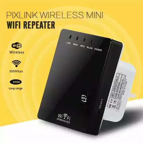 Wzmacniacz sygnału WiFi Mini Router 802.11bgn 300Mbs widok z przodu