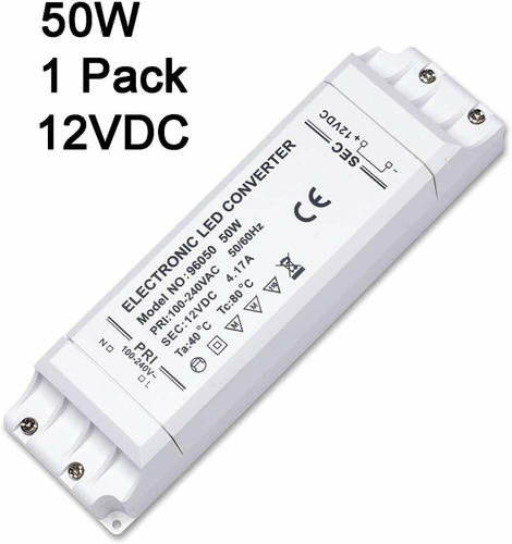 Zasilacz LED driver do taśmy 50W Kambo 12V 4.17A widok z góry