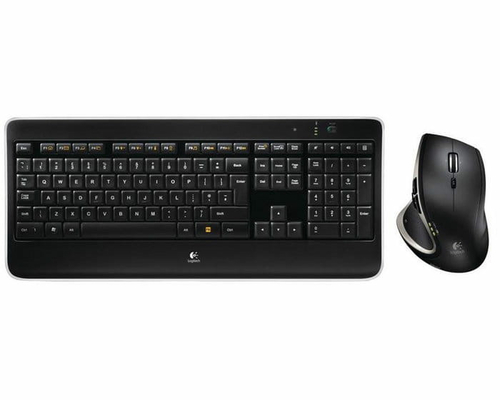 Zestaw bezprzewodowej klawiatury i myszki LOGITECH MX800 AZERTY widok z przodu.