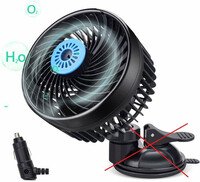 Bezstopniowy wentylator samochodowy wiatrak Jhua HX-T9709E 12V widok z przodu