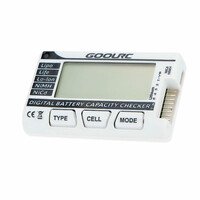 Cyfrowy licznik miernik tester pojemności i napięcia baterii LiPo LiFe Lo-Lon NiMH NiCd widok z przodu Cyfrowy licznik miernik tester pojemności i napięcia baterii LiPo LiFe Lo-Lon NiMH NiCd widok z przodu