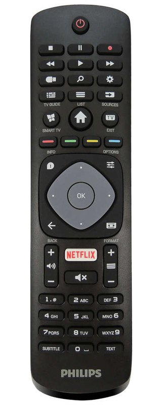 Oryginalny pilot Philips do telewizorów Smart TV z przyciskiem Netflix